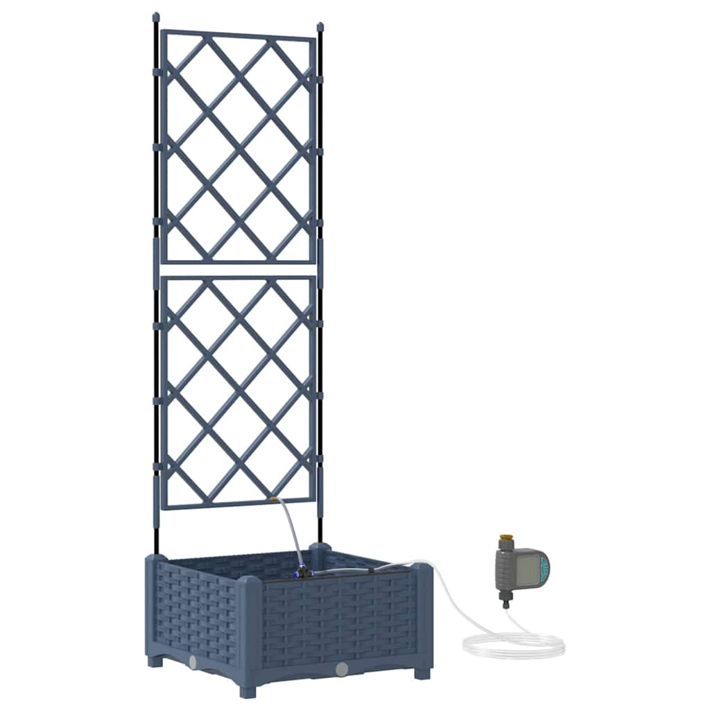 Gartenpflanzer Grau 40 x 40 x 126 cm Stahl