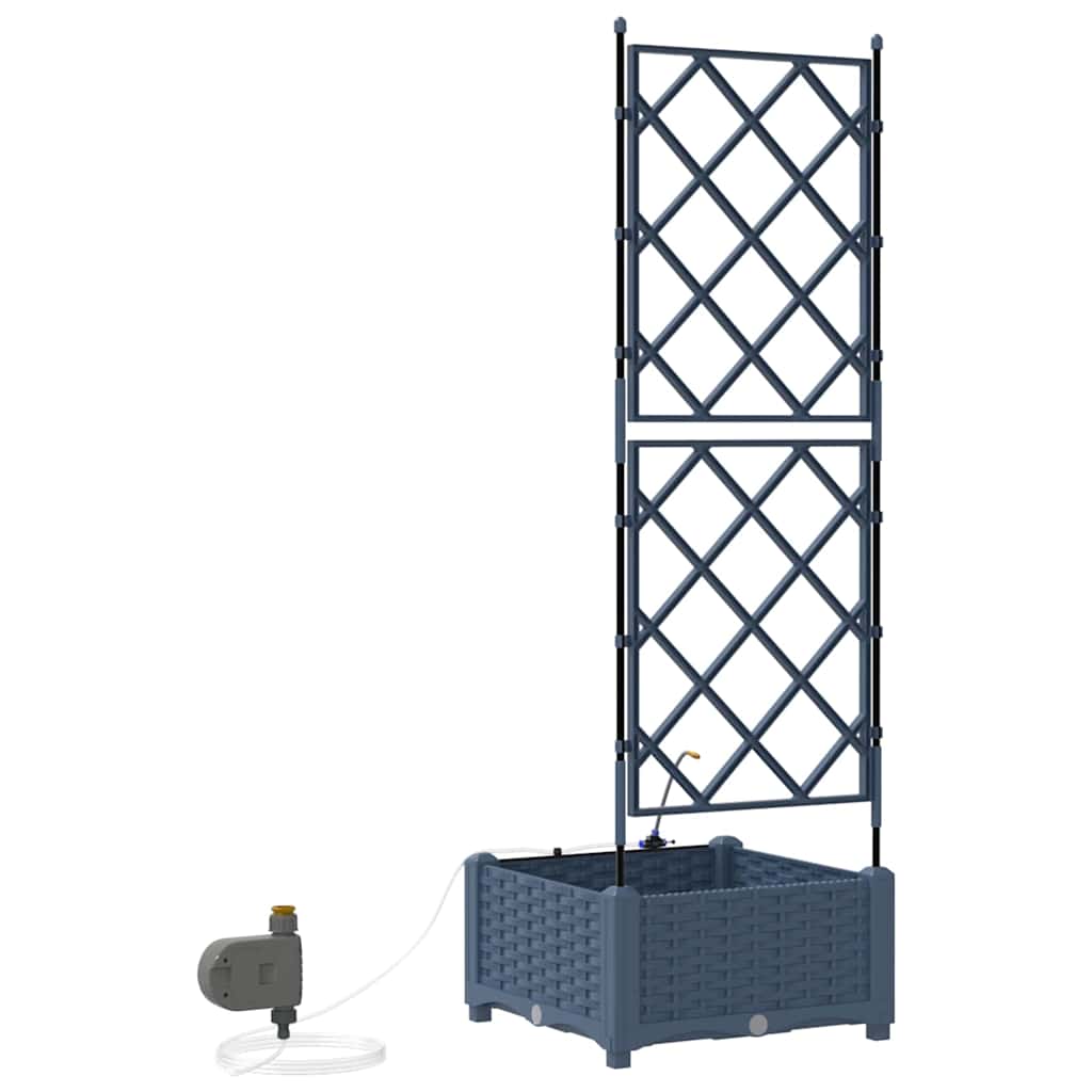 Gartenpflanzer Grau 40 x 40 x 126 cm Stahl