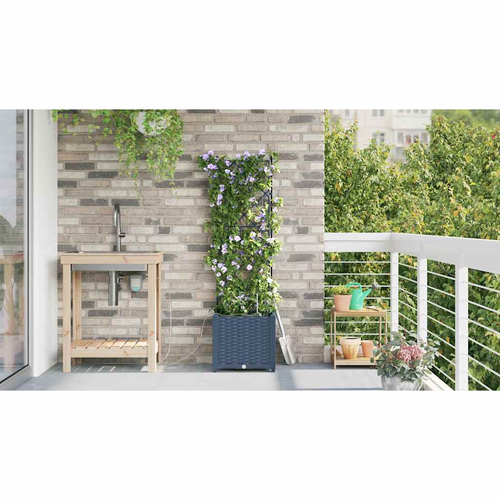 Gartenpflanzer Grau 40 x 40 x 142 cm Stahl