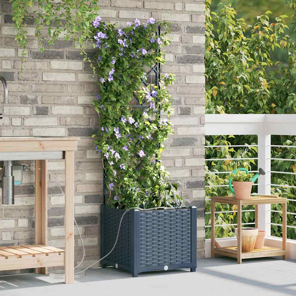 Gartenpflanzer Grau 40 x 40 x 142 cm Stahl
