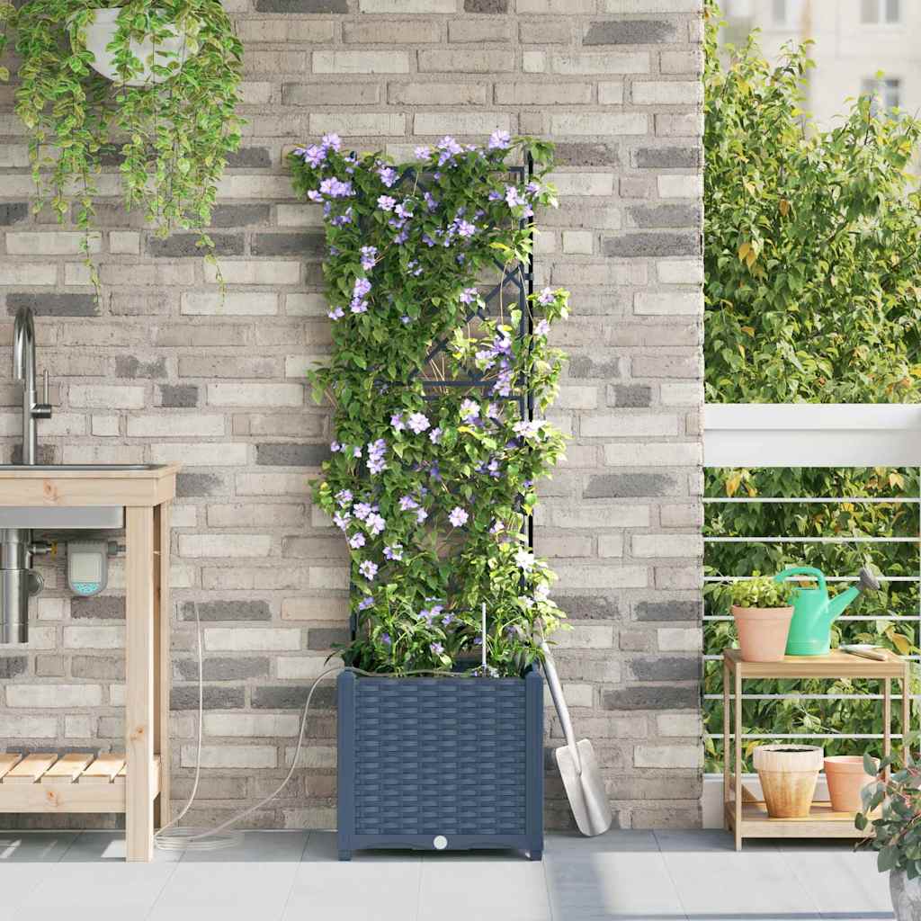 Gartenpflanzer Grau 40 x 40 x 142 cm Stahl