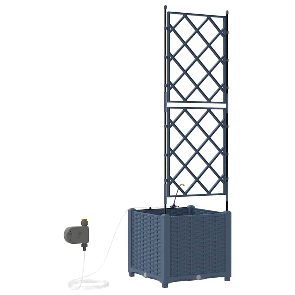Gartenpflanzer Grau 40 x 40 x 142 cm Stahl