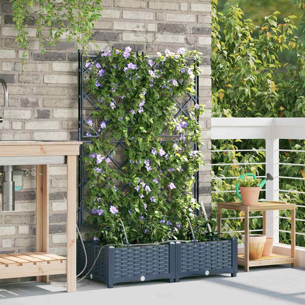 Gartenpflanzer Grau 80 x 40 x 126 cm Stahl