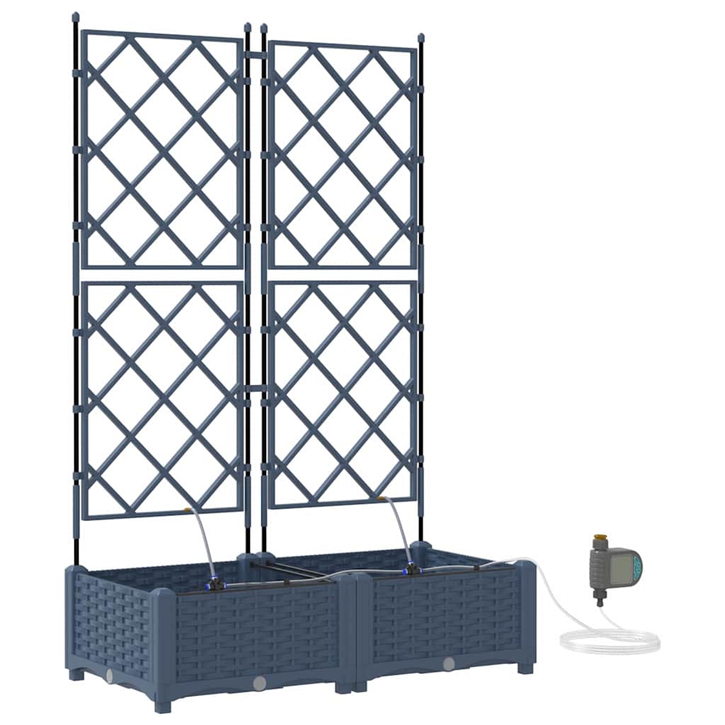 Gartenpflanzer Grau 80 x 40 x 126 cm Stahl
