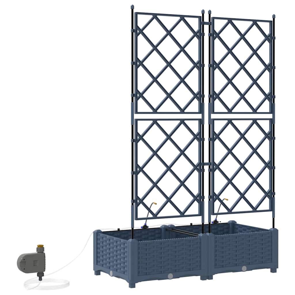 Gartenpflanzer Grau 80 x 40 x 126 cm Stahl