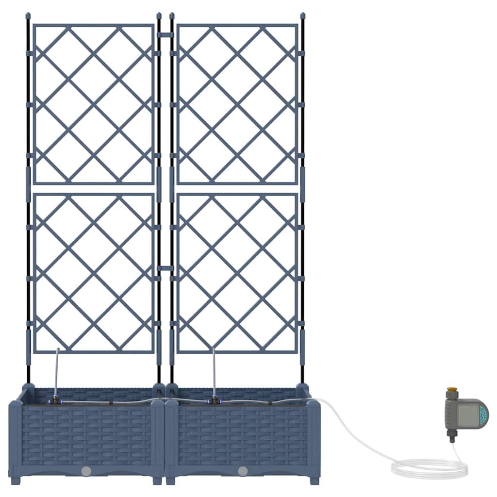 Gartenpflanzer Grau 80 x 40 x 126 cm Stahl