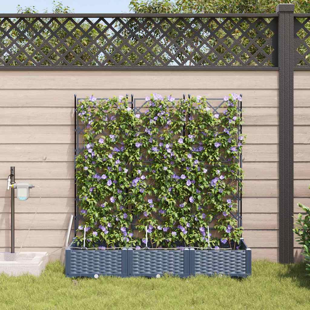 Gartenpflanzer Grau 120 x 40 x 126 cm Stahl