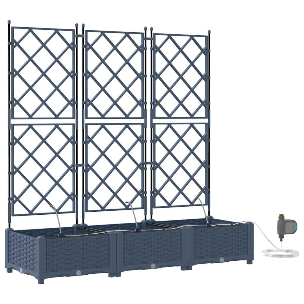 Gartenpflanzer Grau 120 x 40 x 126 cm Stahl