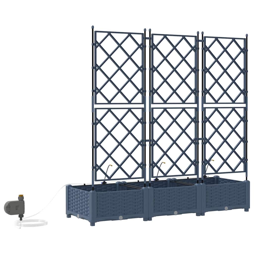Gartenpflanzer Grau 120 x 40 x 126 cm Stahl