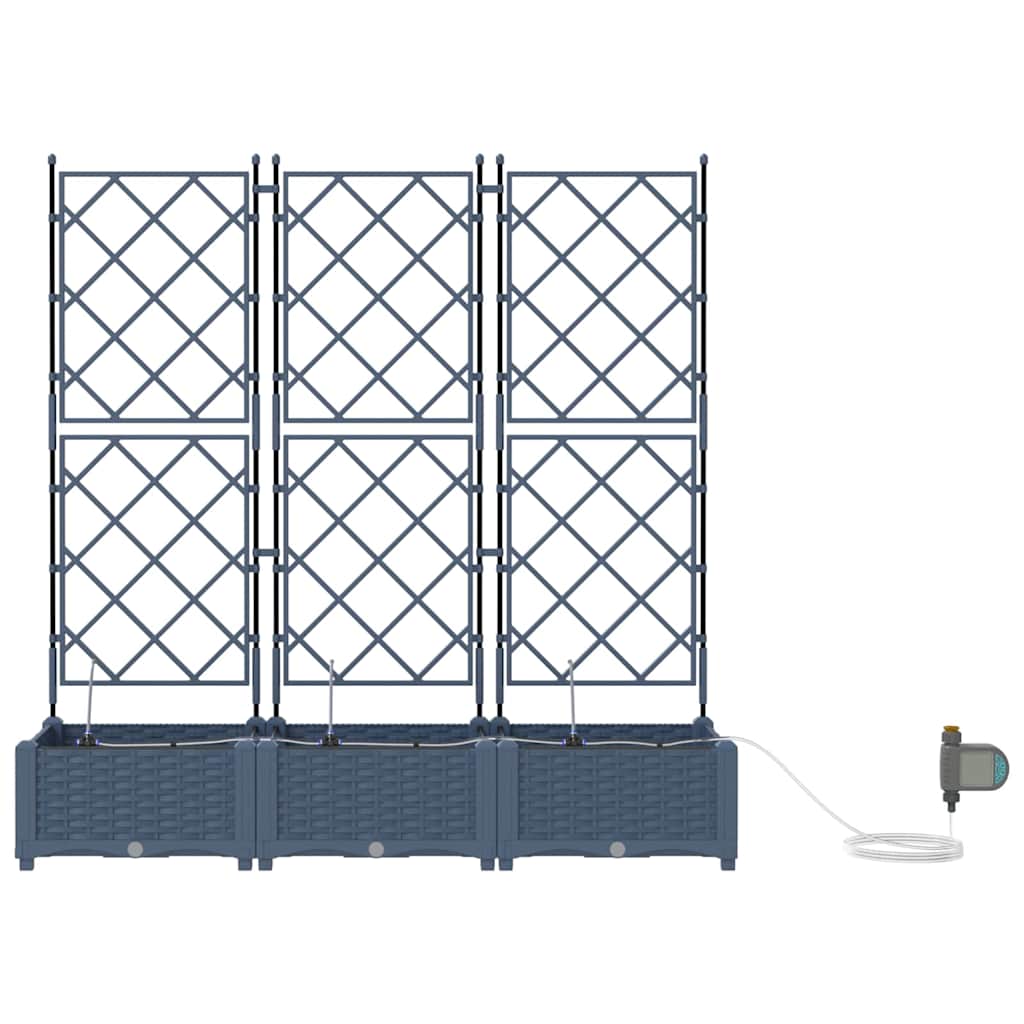 Gartenpflanzer Grau 120 x 40 x 126 cm Stahl
