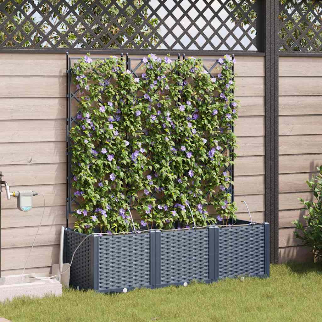 Gartenpflanzer Grau 120 x 40 x 142 cm Stahl