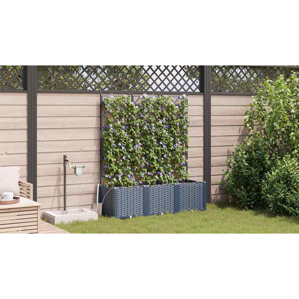 Gartenpflanzer Grau 120 x 40 x 142 cm Stahl