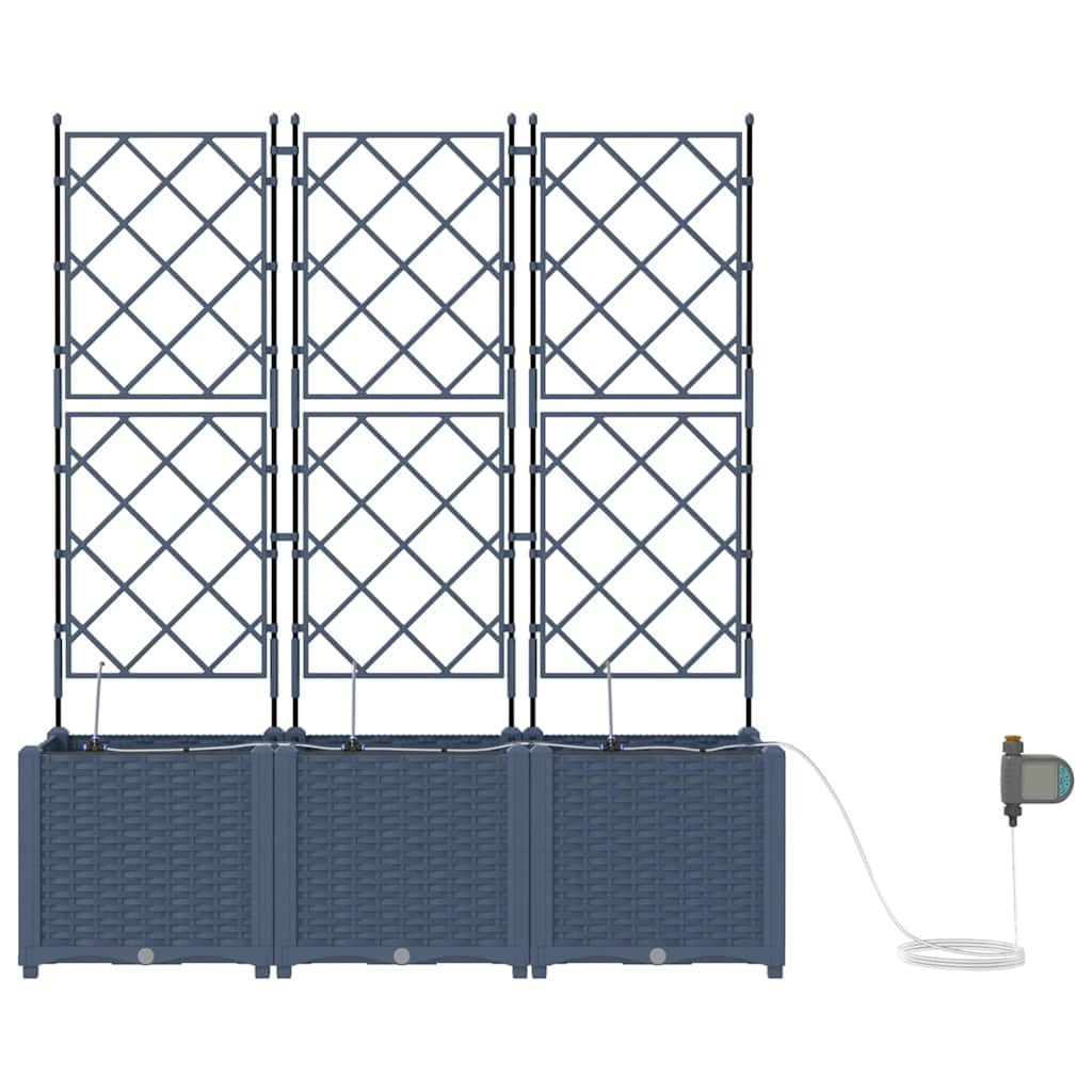 Gartenpflanzer Grau 120 x 40 x 142 cm Stahl