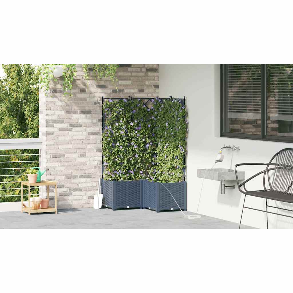Gartenpflanzer Grau 80 x 80 x 142 cm Stahl