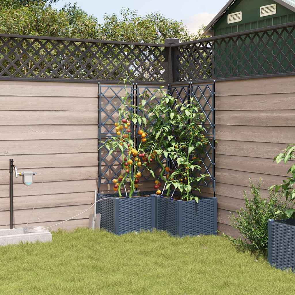Gartenpflanzer Grau 80 x 80 x 142 cm Stahl