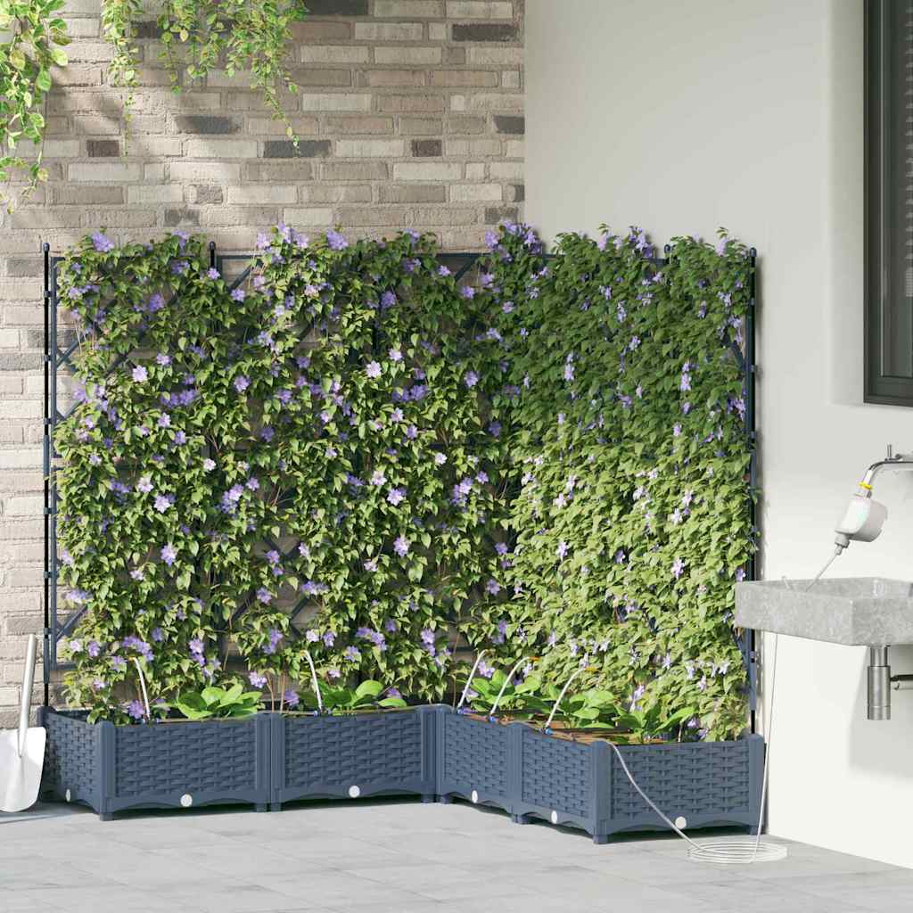 Gartenpflanzer Grau 120 x 120 x 126 cm Stahl