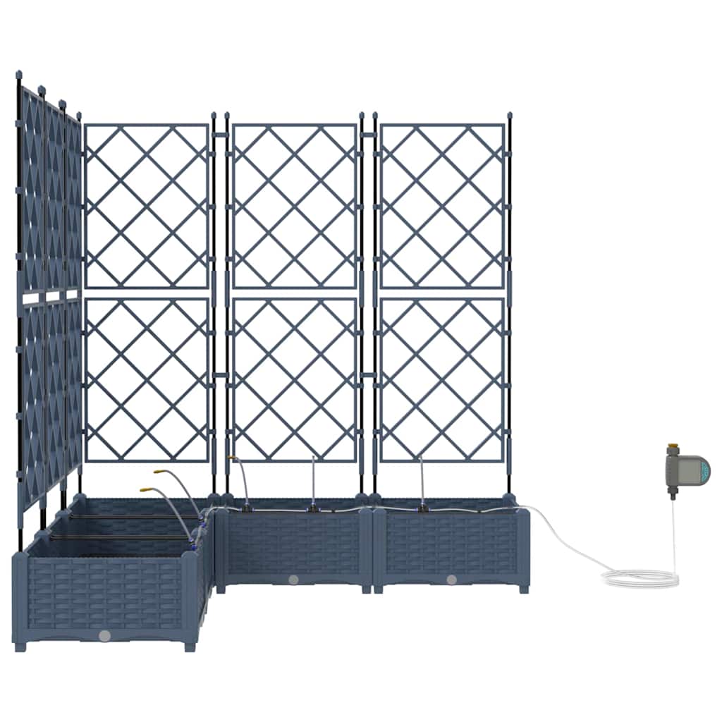 Gartenpflanzer Grau 120 x 120 x 126 cm Stahl