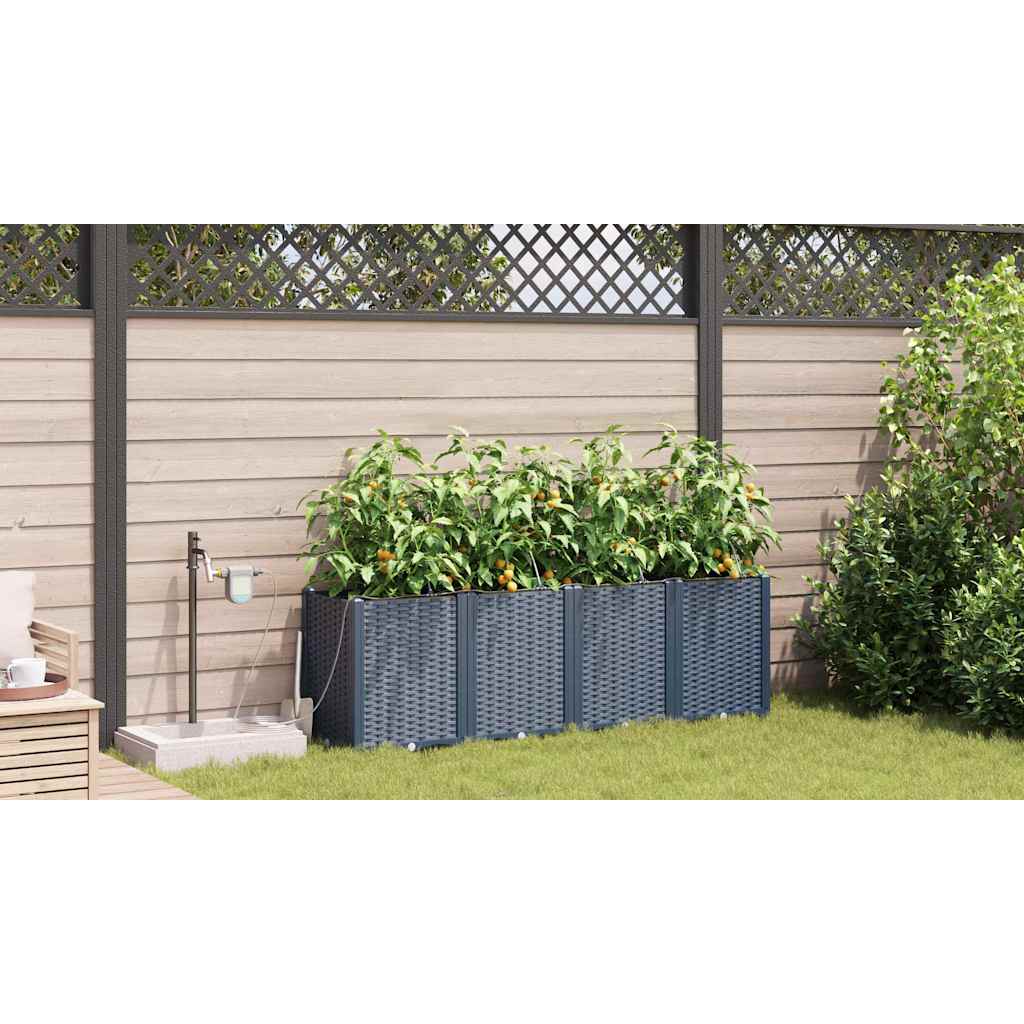 Gartenpflanzer Grau 160 x 40 x 52 cm Stahl