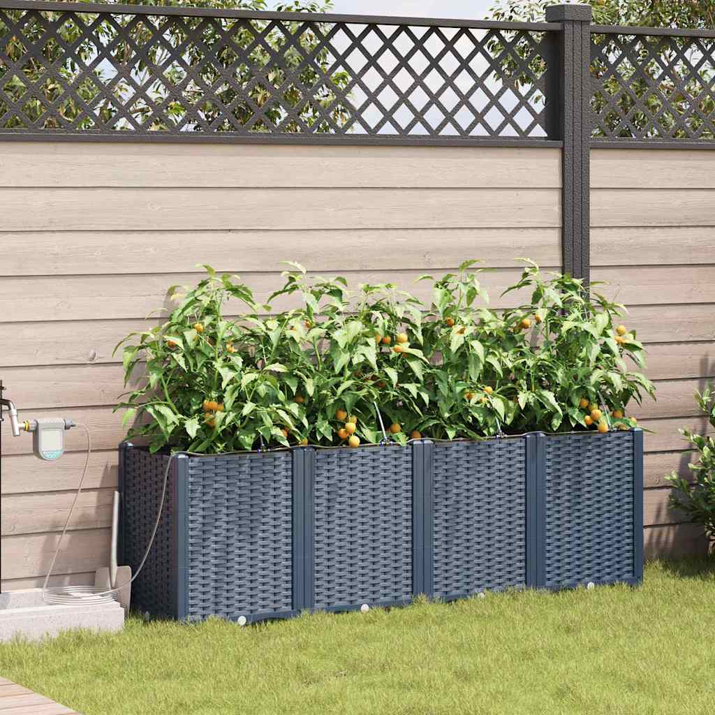 Gartenpflanzer Grau 160 x 40 x 52 cm Stahl
