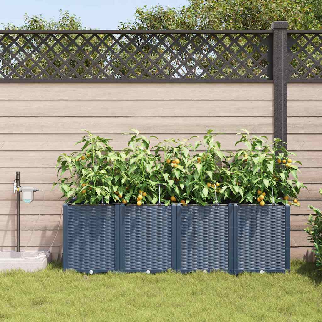 Gartenpflanzer Grau 160 x 40 x 52 cm Stahl