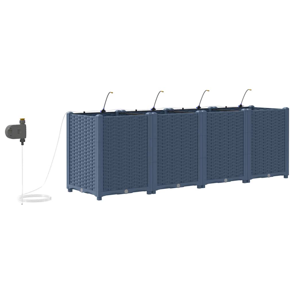 Gartenpflanzer Grau 160 x 40 x 52 cm Stahl