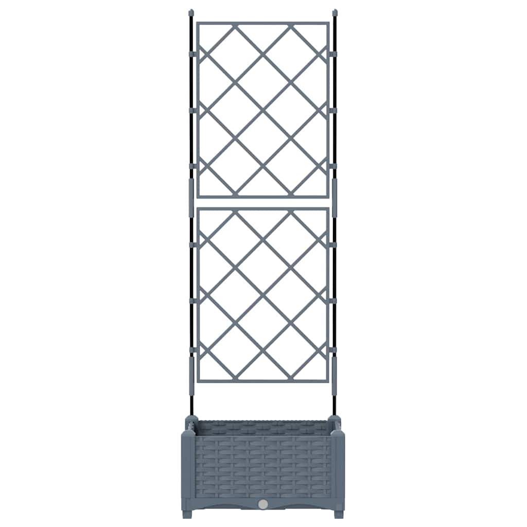 Gartenpflanzer mit Gitter Hellgrau 40 x 40 x 125,5 cm PP