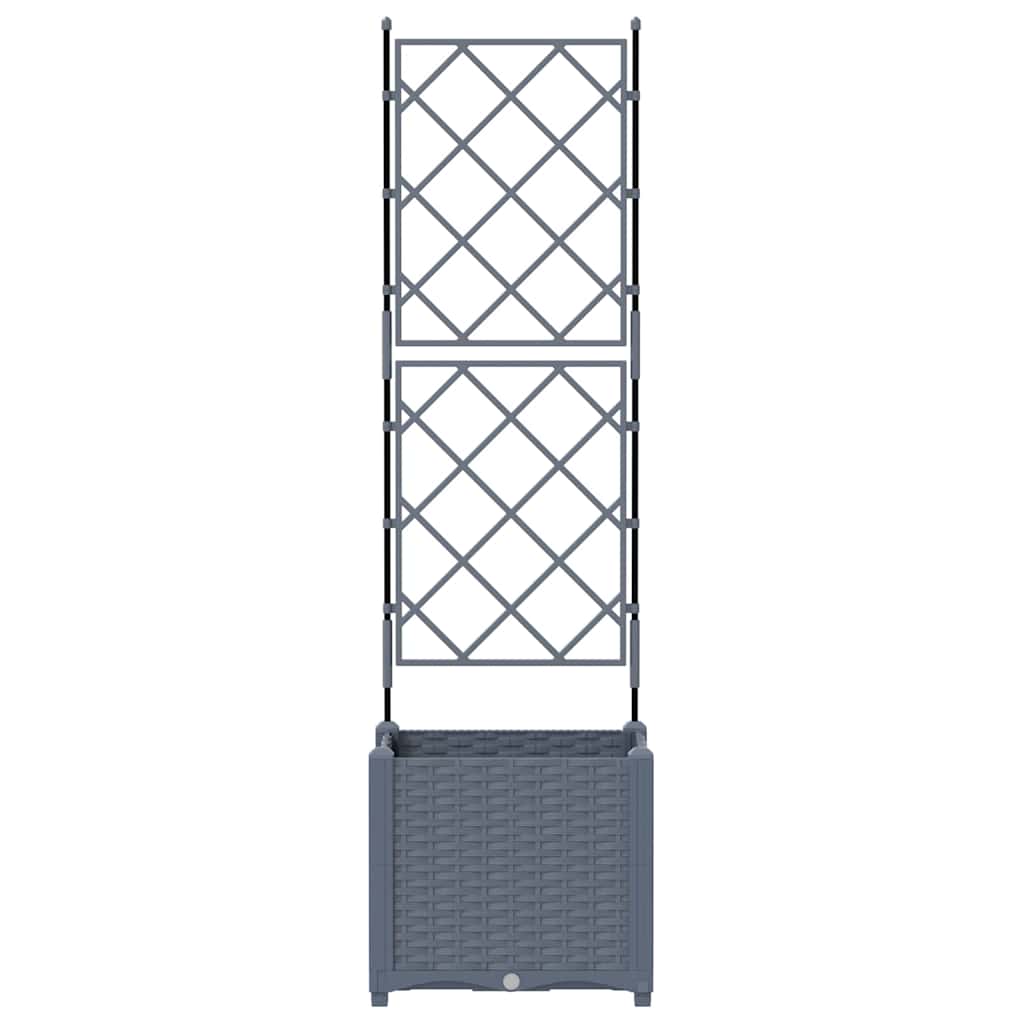 Gartenpflanzer mit Gitter Hellgrau 40 x 40 x 143 cm PP