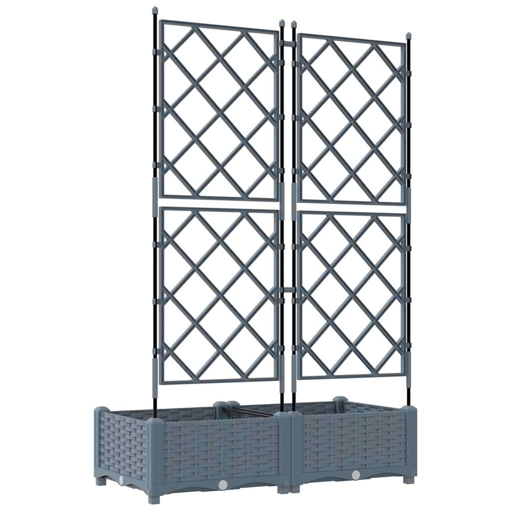 Gartenpflanzer mit Gitter Hellgrau 80 x 40 x 125,5 cm PP