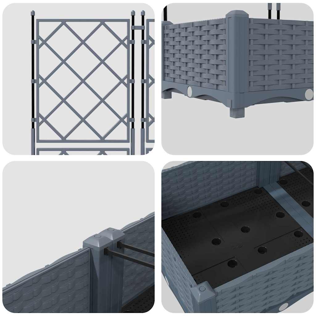 Gartenpflanzer mit Gitter 5 pcs Hellgrau 120 x 120 x 125,5 cm