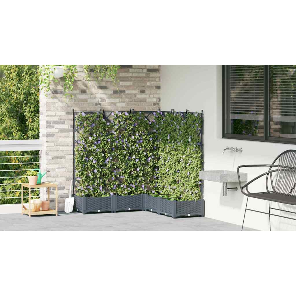 Gartenpflanzer mit Gitter 5 pcs Hellgrau 120 x 120 x 125,5 cm