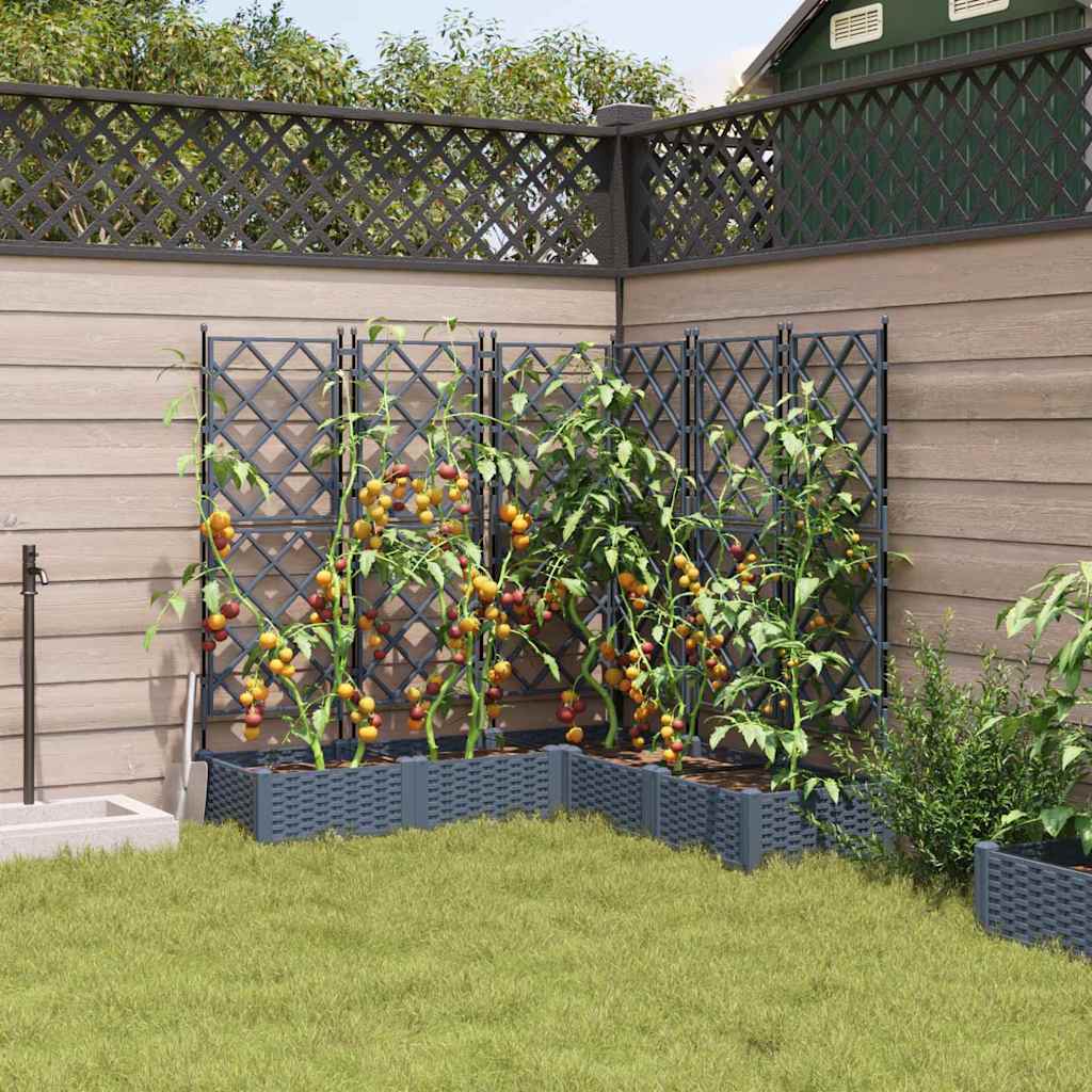 Gartenpflanzer mit Gitter 5 pcs Hellgrau 120 x 120 x 125,5 cm