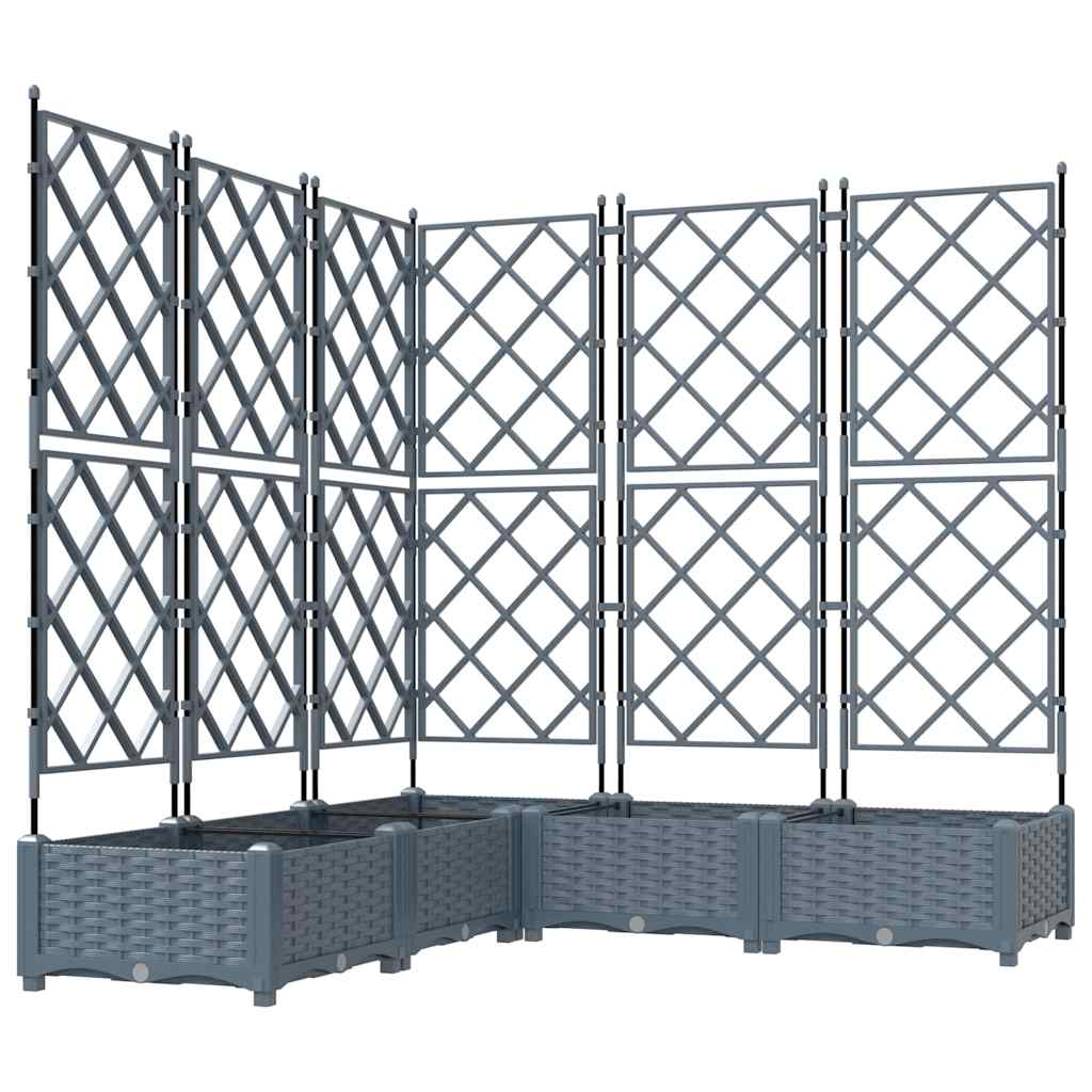 Gartenpflanzer mit Gitter 5 pcs Hellgrau 120 x 120 x 125,5 cm