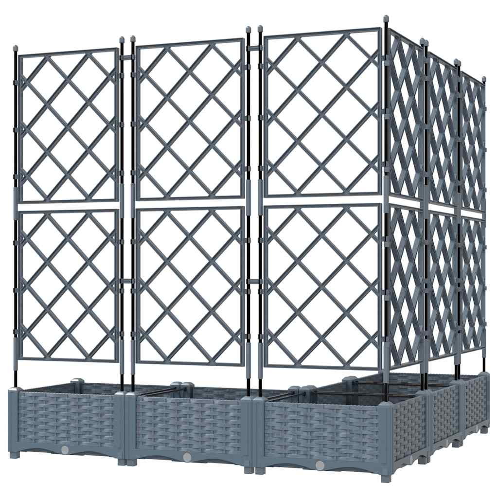 Gartenpflanzer mit Gitter 5 pcs Hellgrau 120 x 120 x 125,5 cm