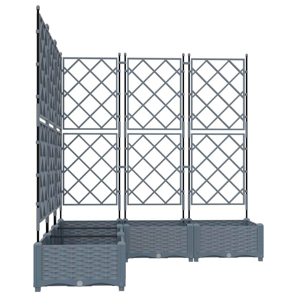 Gartenpflanzer mit Gitter 5 pcs Hellgrau 120 x 120 x 125,5 cm