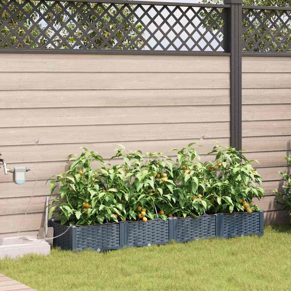 Gartenpflanzer Hellgrau 160 x 40 x 22 cm Stahl