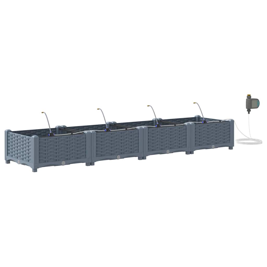 Gartenpflanzer Hellgrau 160 x 40 x 22 cm Stahl