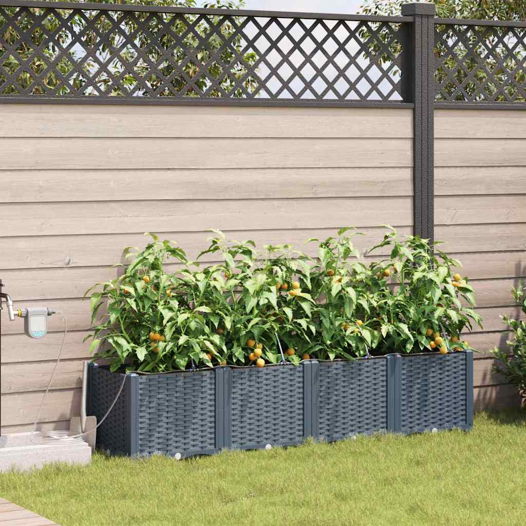 Gartenpflanzer Hellgrau 160 x 40 x 37.5 cm Stahl