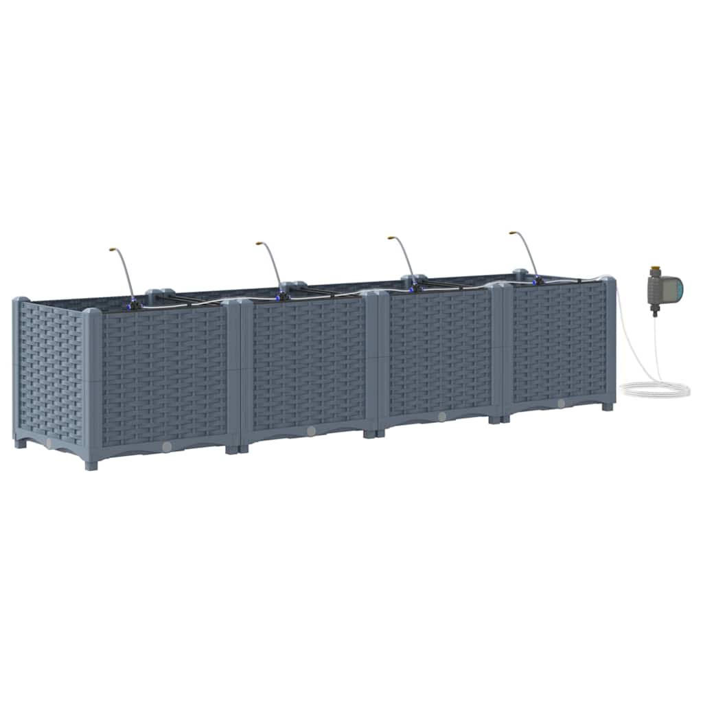 Gartenpflanzer Hellgrau 160 x 40 x 37.5 cm Stahl