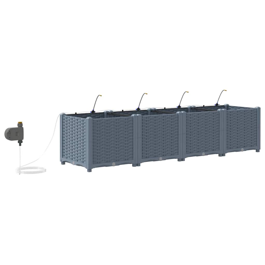 Gartenpflanzer Hellgrau 160 x 40 x 37.5 cm Stahl