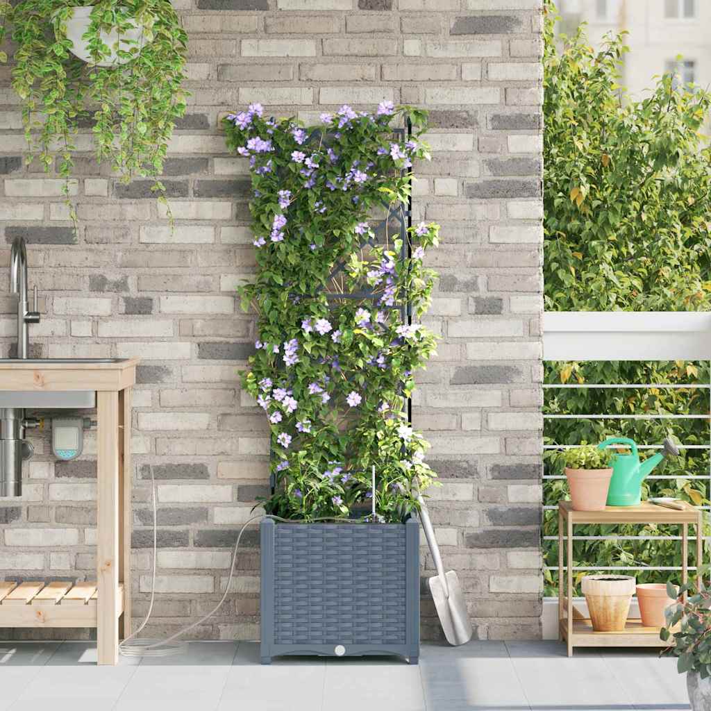 Gartenpflanzer Hellgrau 40 x 40 x 142 cm Stahl