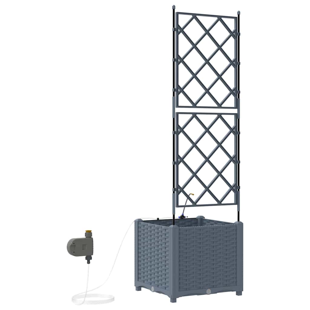 Gartenpflanzer Hellgrau 40 x 40 x 142 cm Stahl