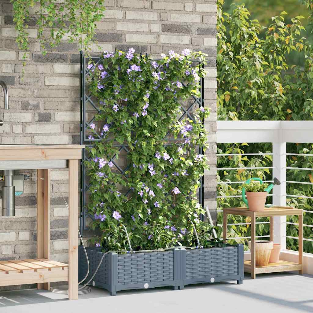 Gartenpflanzer Hellgrau 80 x 40 x 126 cm Stahl