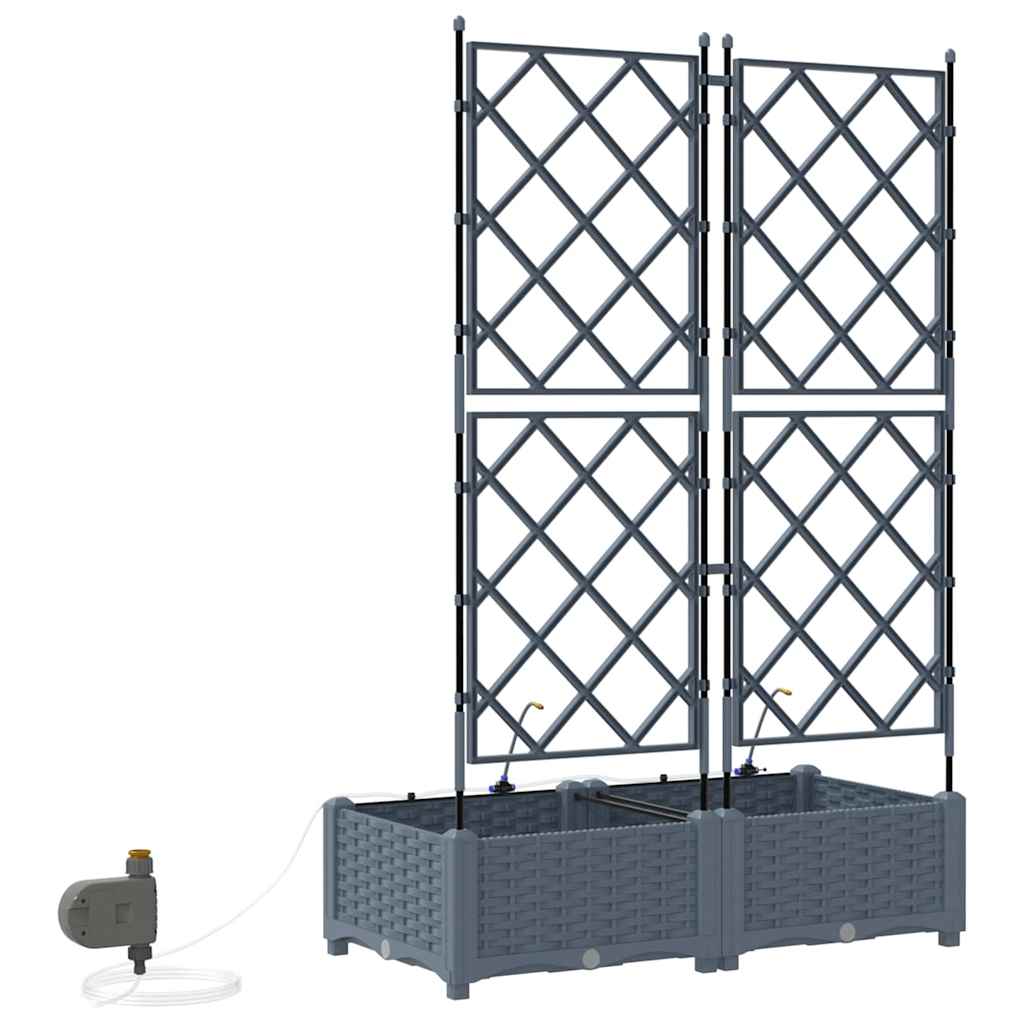 Gartenpflanzer Hellgrau 80 x 40 x 126 cm Stahl