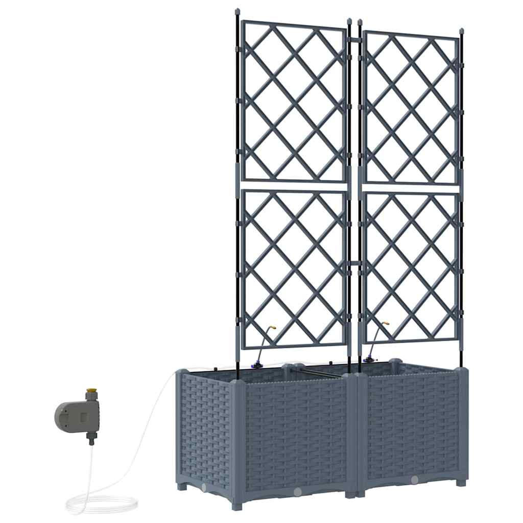 Gartenpflanzer Hellgrau 80 x 40 x 142 cm Stahl