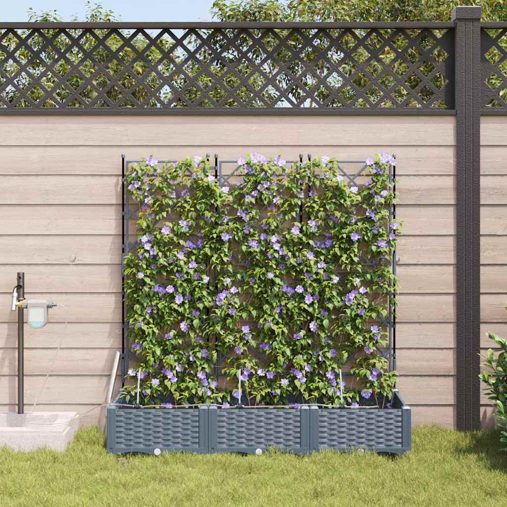 Gartenpflanzer Hellgrau 120 x 40 x 126 cm Stahl