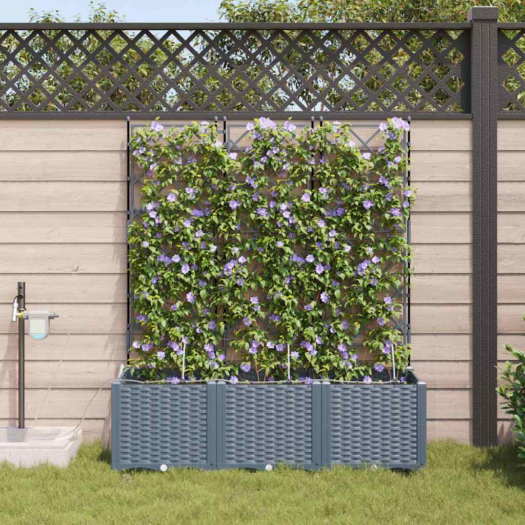 Gartenpflanzer Hellgrau 120 x 40 x 142 cm Stahl