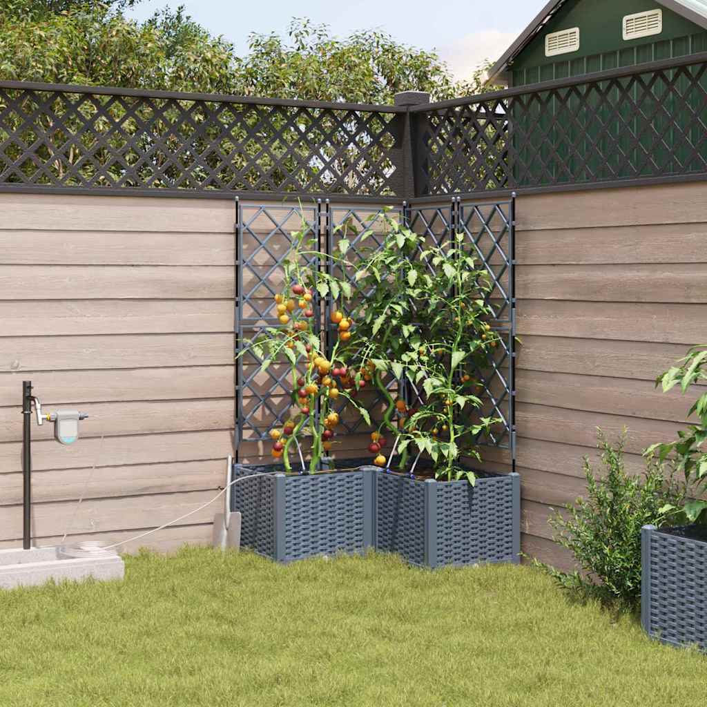 Gartenpflanzer Hellgrau 80 x 80 x 142 cm Stahl