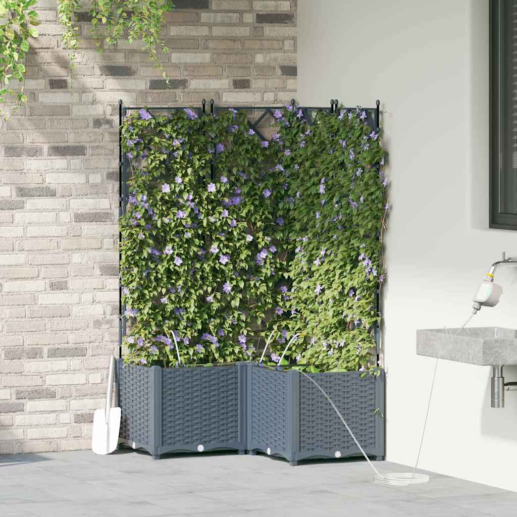 Gartenpflanzer Hellgrau 80 x 80 x 142 cm Stahl