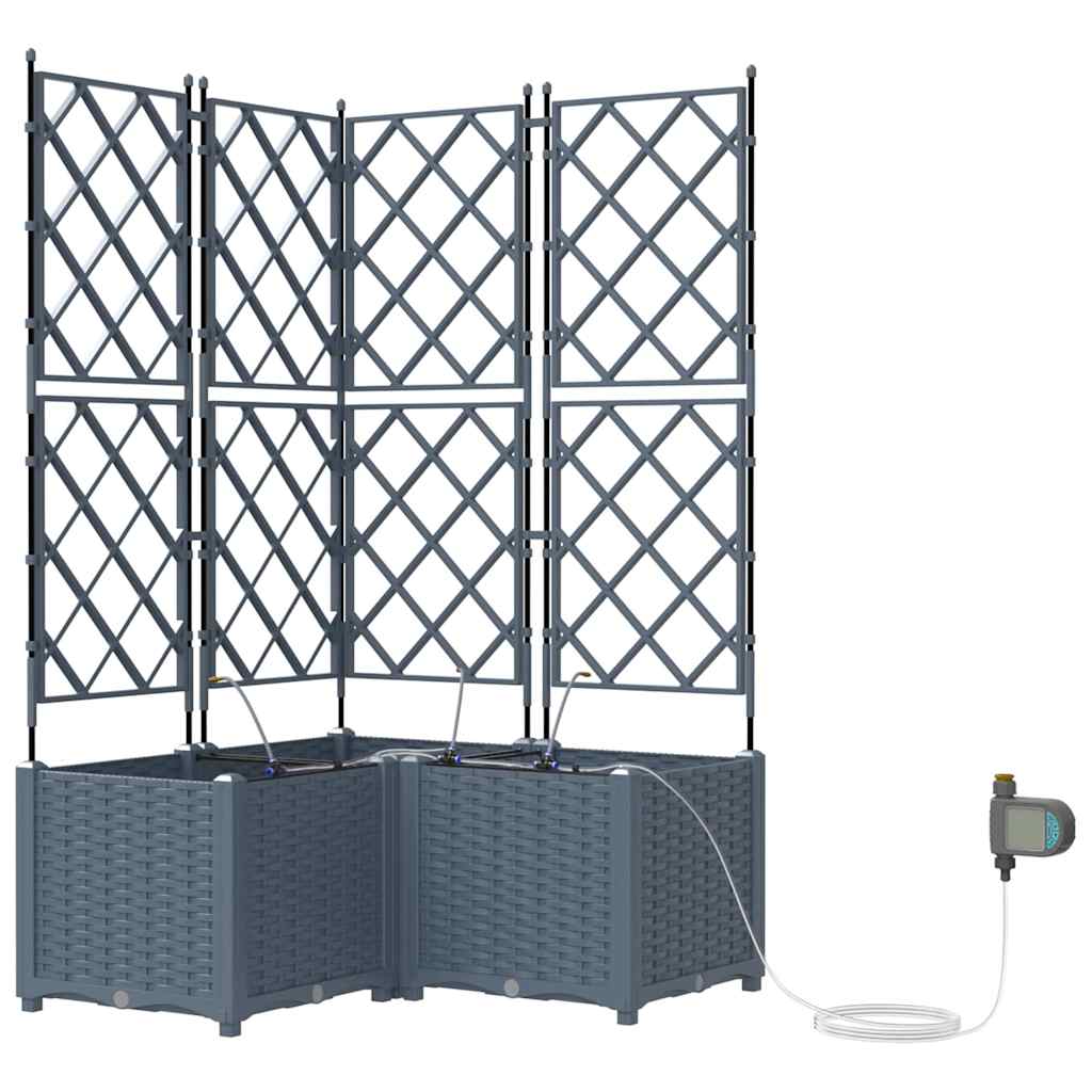 Gartenpflanzer Hellgrau 80 x 80 x 142 cm Stahl