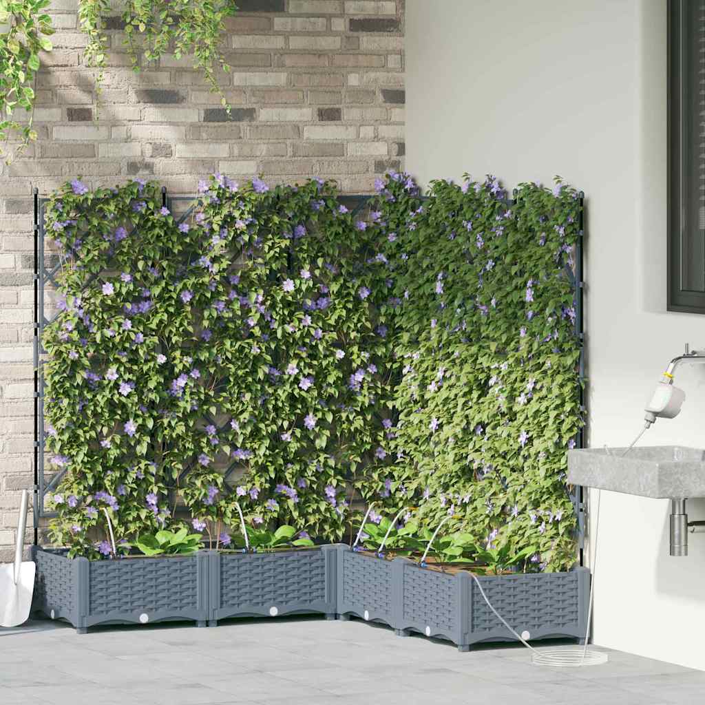 Gartenpflanzer Hellgrau 120 x 120 x 126 cm Stahl